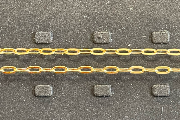 Lightweight Hammered Paperclip Chain